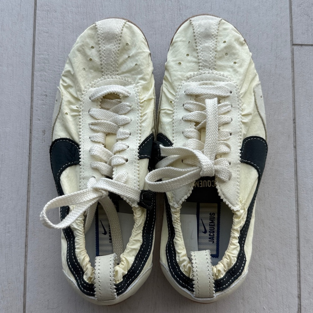 Jacquemus x Nike moon shoes Cream and Black Lace-Up Sneakers